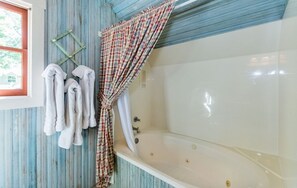 Combined shower/bathtub, free toiletries, hair dryer, towels