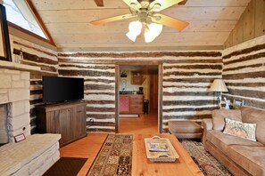 Smart TV, chimenea y reproductor de DVD 
