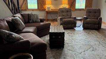 Smart TV, DVD player, books, video library