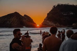 Vue sur la plage/lâocĂ©an