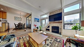 TV, fireplace, DVD player