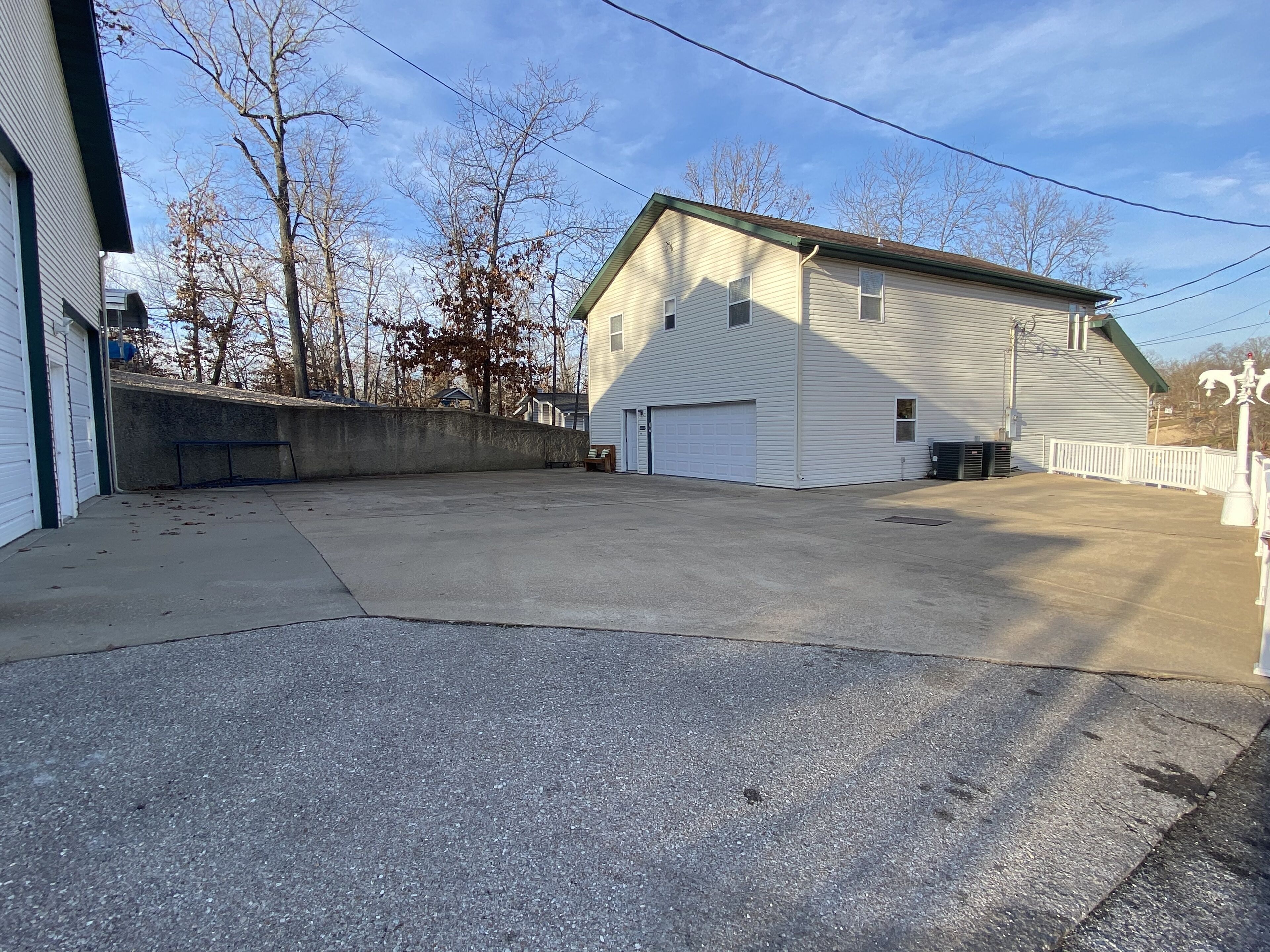 The back of property where you will arrive.