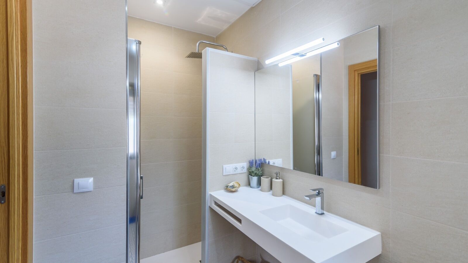 Shower, hair dryer