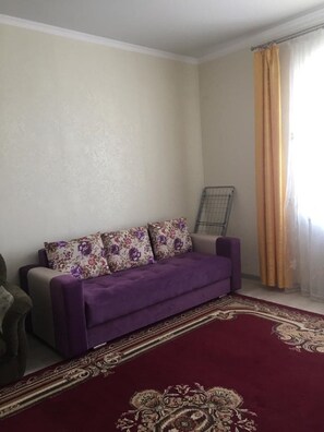 Living area - 1-room warm and cozy apartment with large kitchen and balcony near EXPO (Нур-Султан)