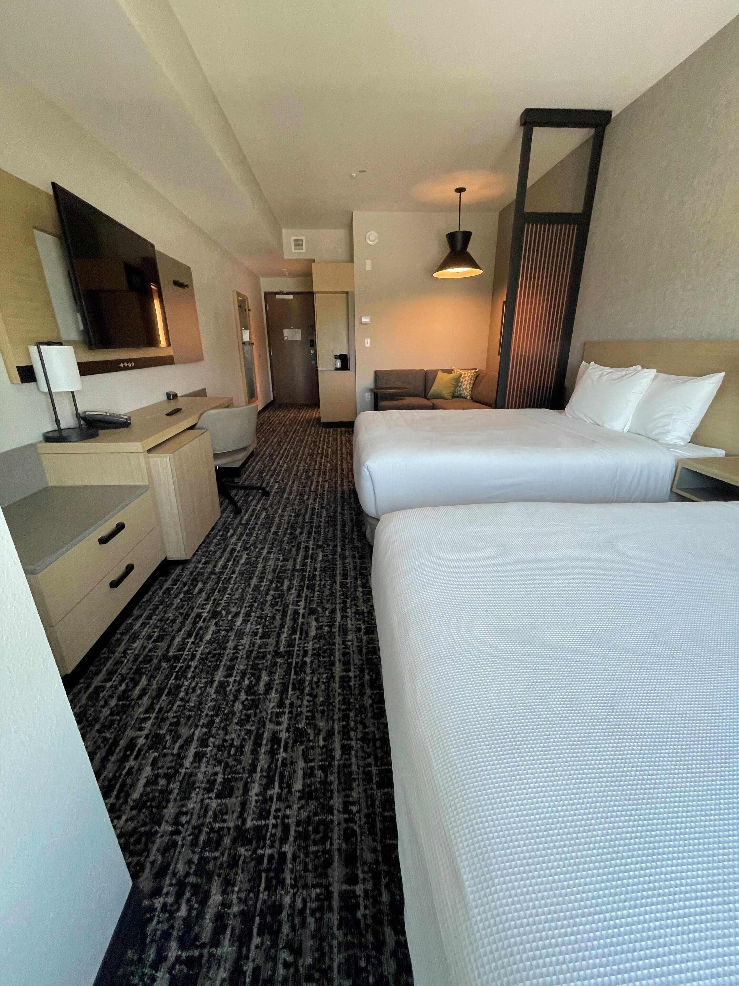 room (2 queen beds with sofa bed) | free wifi, bed sheets