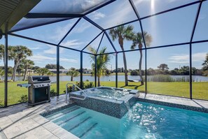 A heated pool, pool loungers - Island Pearl | Lake front | Pool | Spa (Rotonda West)
