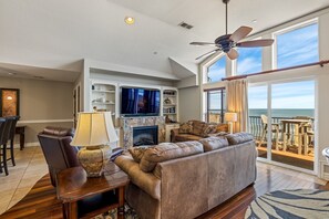 TV, fireplace, video games