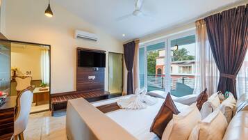 Premium bedding, desk, blackout curtains, iron/ironing board
