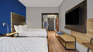 Desk, laptop workspace, free WiFi, bed sheets