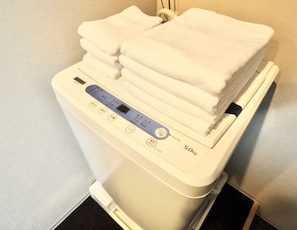 Hair dryer, towels