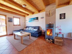 TV connectée, cheminée, lecteur de DVD