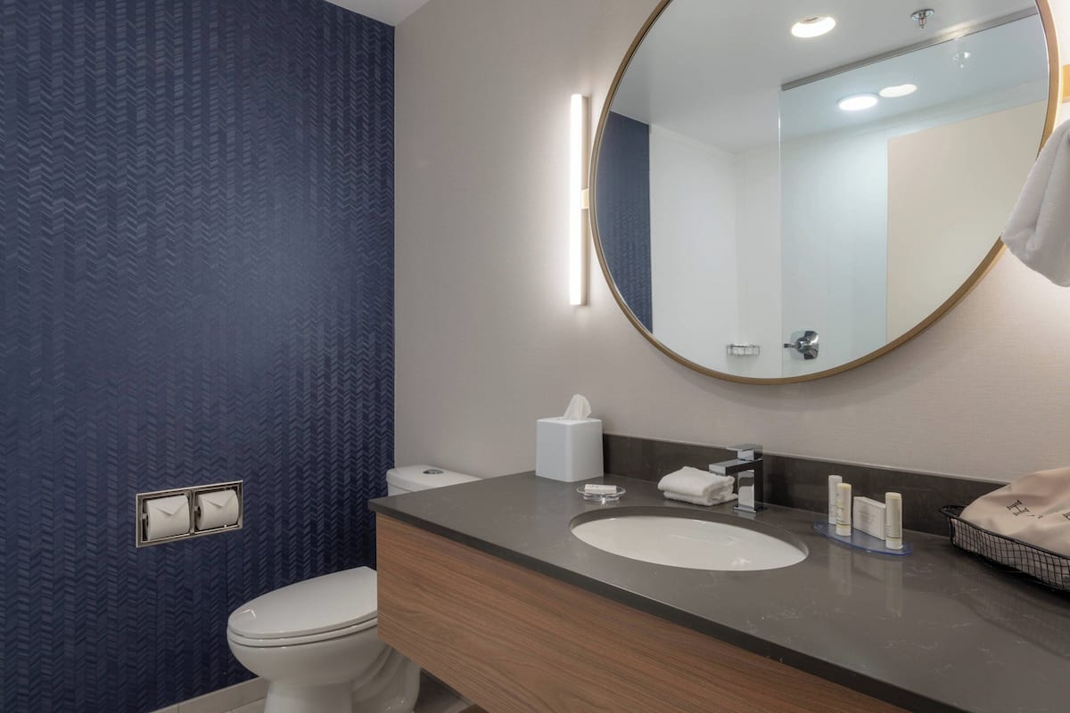 free toiletries, hair dryer, towels