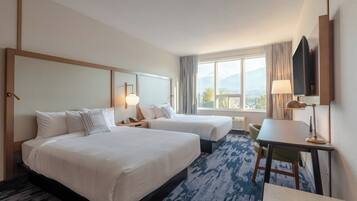 Room, 2 Queen Beds, Non Smoking | Desk, laptop workspace, blackout drapes, soundproofing