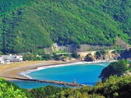 Beach. Momijigawa Onsen