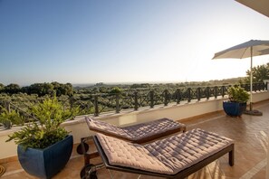 Terrace/patio - Holiday apartment near Rome - panorama terrace, Sea view -  garden, olive grove (Lazio)