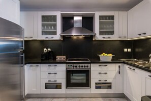 Fridge, oven, stovetop, dishwasher