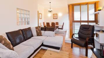 Apartment | Living room | 30-inch TV with digital channels, fireplace