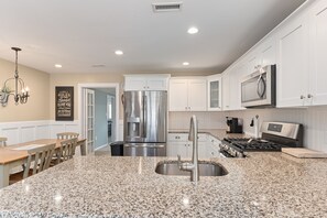 Fridge, microwave, oven, stovetop - Updated open concept beach house. 1.5 blocks to bay beach and Harpoon’s! (North Cape May)
