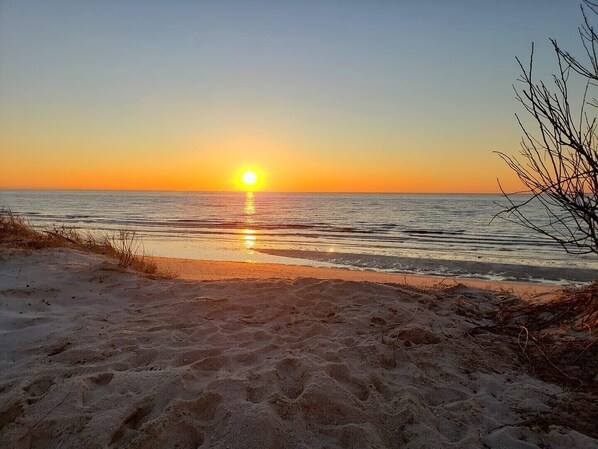 Beach nearby, sun-loungers
