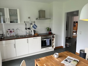 Fridge, oven, stovetop, dishwasher