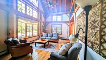 TV, fireplace, offices