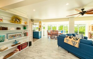 Smart TV, fireplace, video games, books