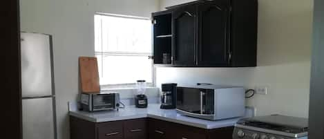 Microwave, oven, coffee/tea maker, toaster