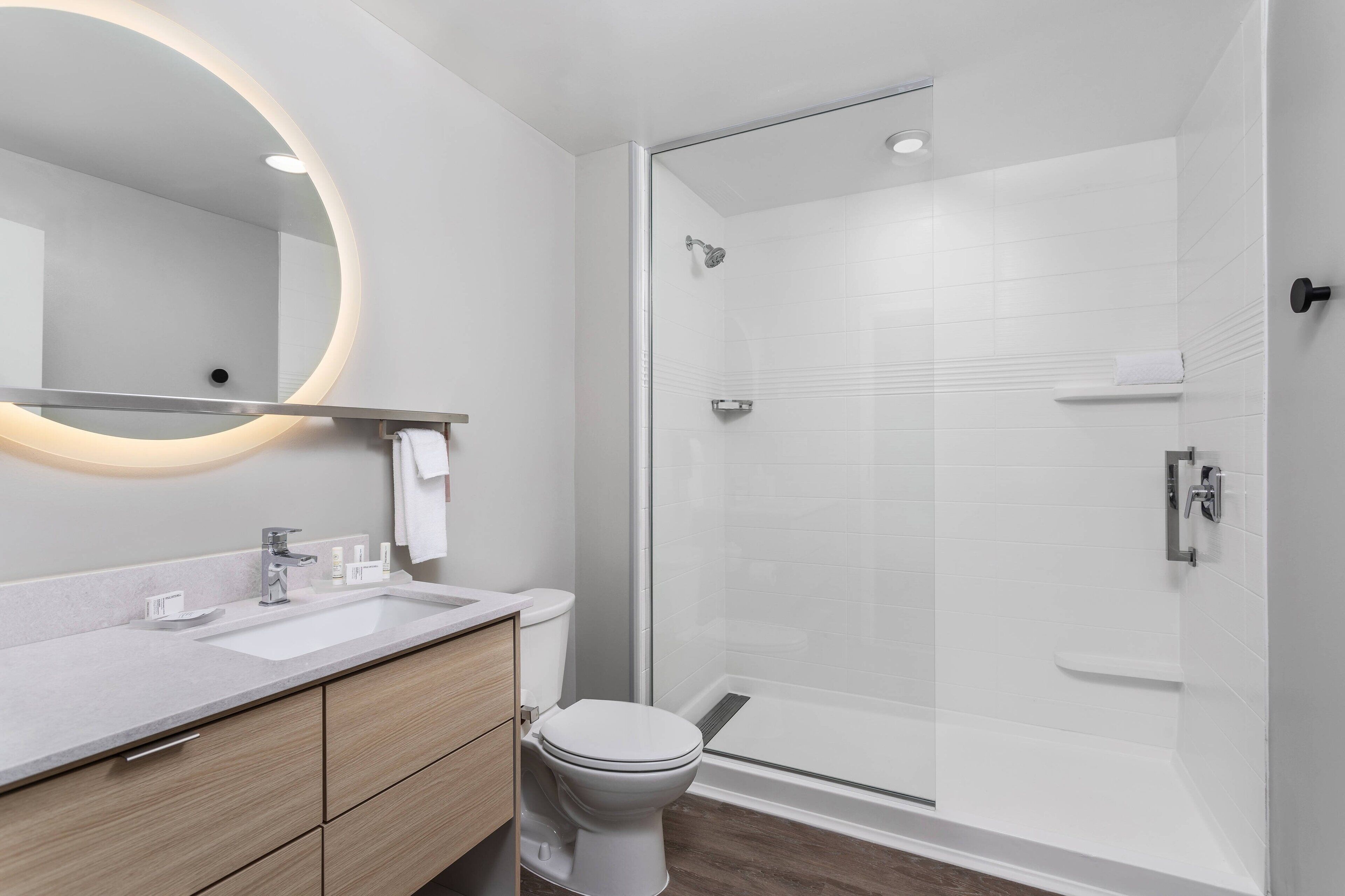 free toiletries, hair dryer, towels