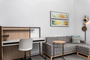 47-inch flat-screen TV with cable channels, streaming services