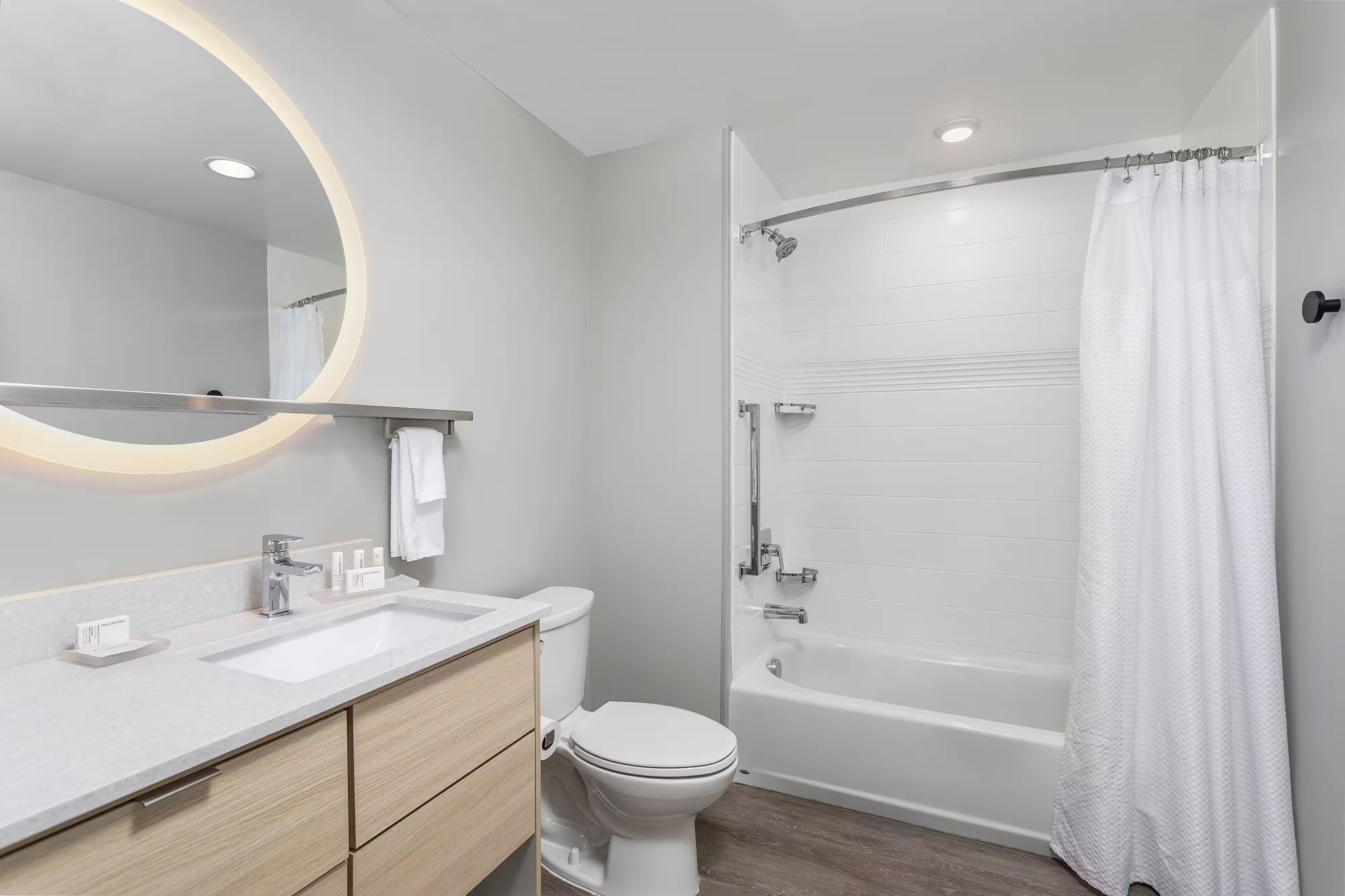 free toiletries, hair dryer, towels