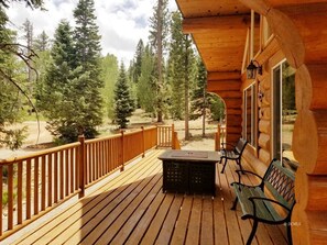 Terrace/patio - Luxury upscale cabin, quiet cul-de-sac, free Wi-Fi (Duck Creek Village)