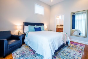 2 bedrooms, memory-foam beds, iron/ironing board, WiFi