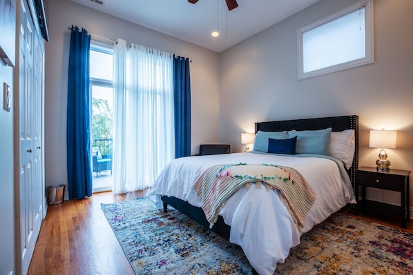 2 bedrooms, memory-foam beds, iron/ironing board, WiFi