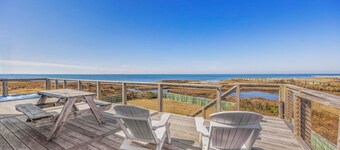 Soundfront Dog Friendly Hatteras Home w/ Hot Tub, Fenced Yard, and Water Views