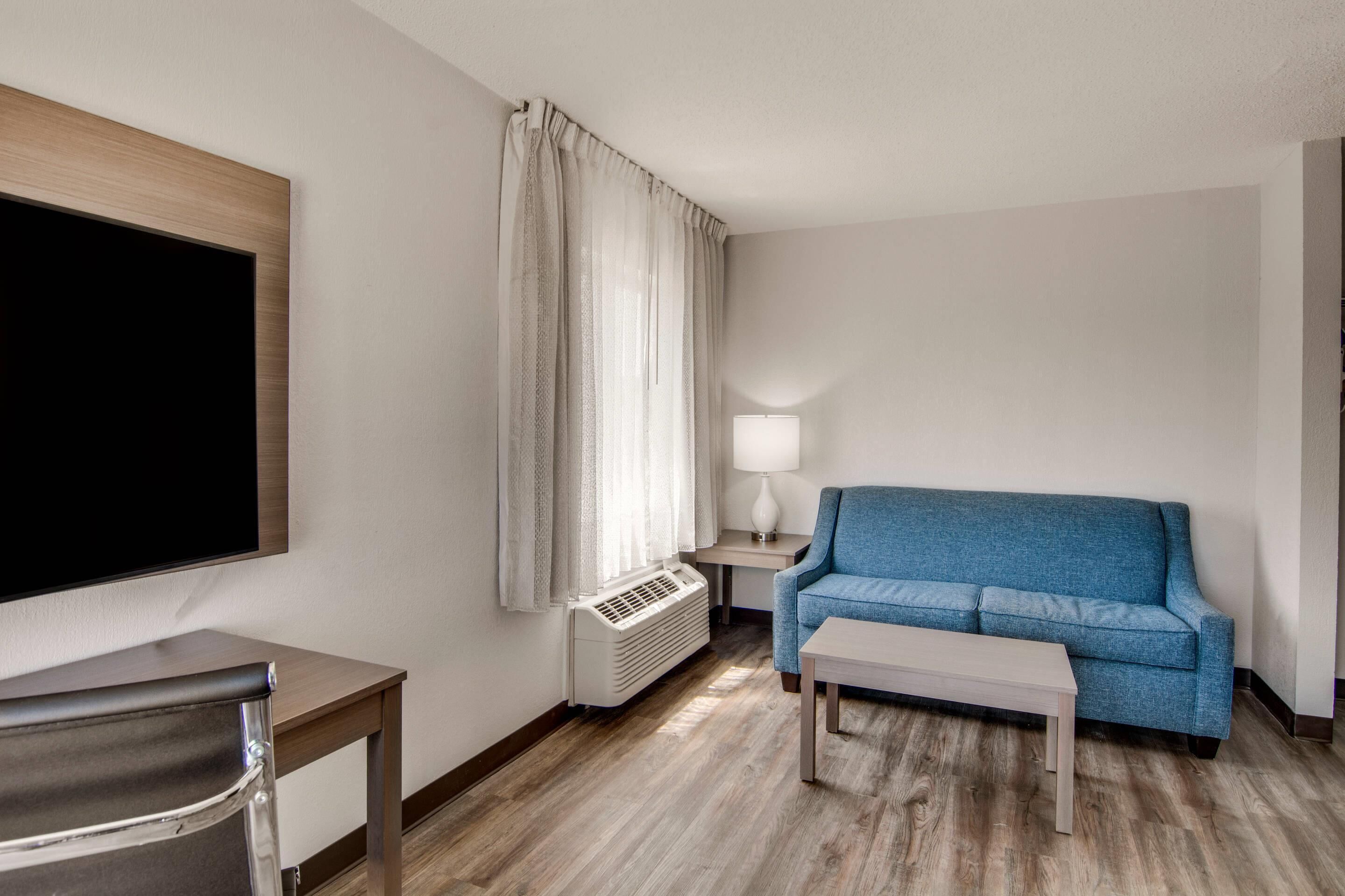 suite, 1 king bed with sofa bed, balcony, lake view (non smoking) | premium bedding, down duvets, desk, laptop workspace