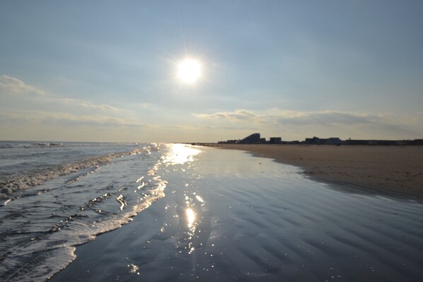 Beach nearby, sun-loungers, beach towels