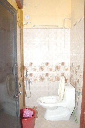 Baignoire, sèche-cheveux, serviettes fournies, savon