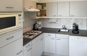 Fridge, microwave, stovetop, dishwasher
