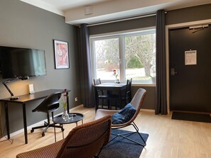 Comfort Twin kamer | Een laptopwerkplek, geluiddichte muren, een strijkplank/strijkijzer