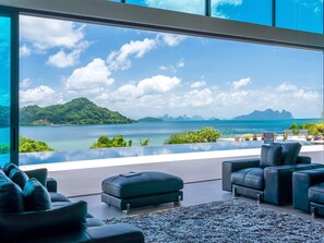 Villa, 5 Bedrooms | Living room | 42-inch LED TV with satellite channels, TV, DVD player - Villa Nautilus (Pa Klok)