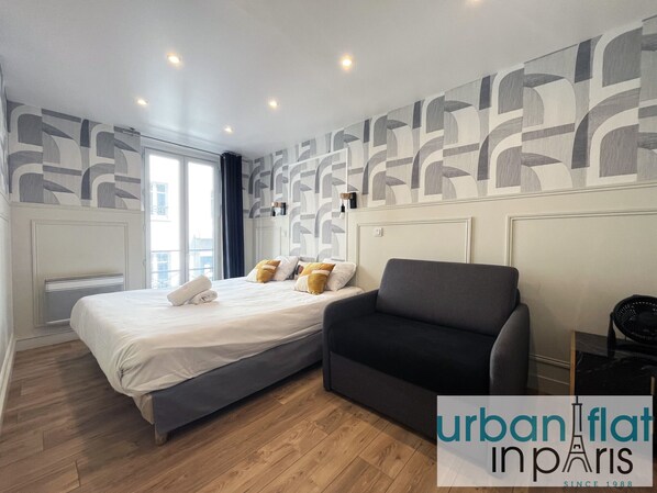 2 chambres, fer et planche à repasser, accès au Wi-Fi (inclus)