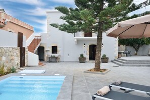 Outdoor pool - Villa Christini a luxury stone villa with amazing views (Tzitzifes)