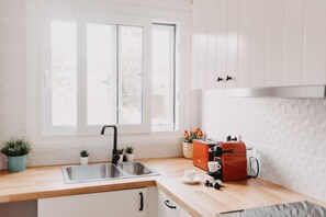 Fridge, microwave, oven, stovetop - The SummerHouse Project, a Home with Garden & Veranda, 5' from the Beach (Perithia, Thinali-Corfu)