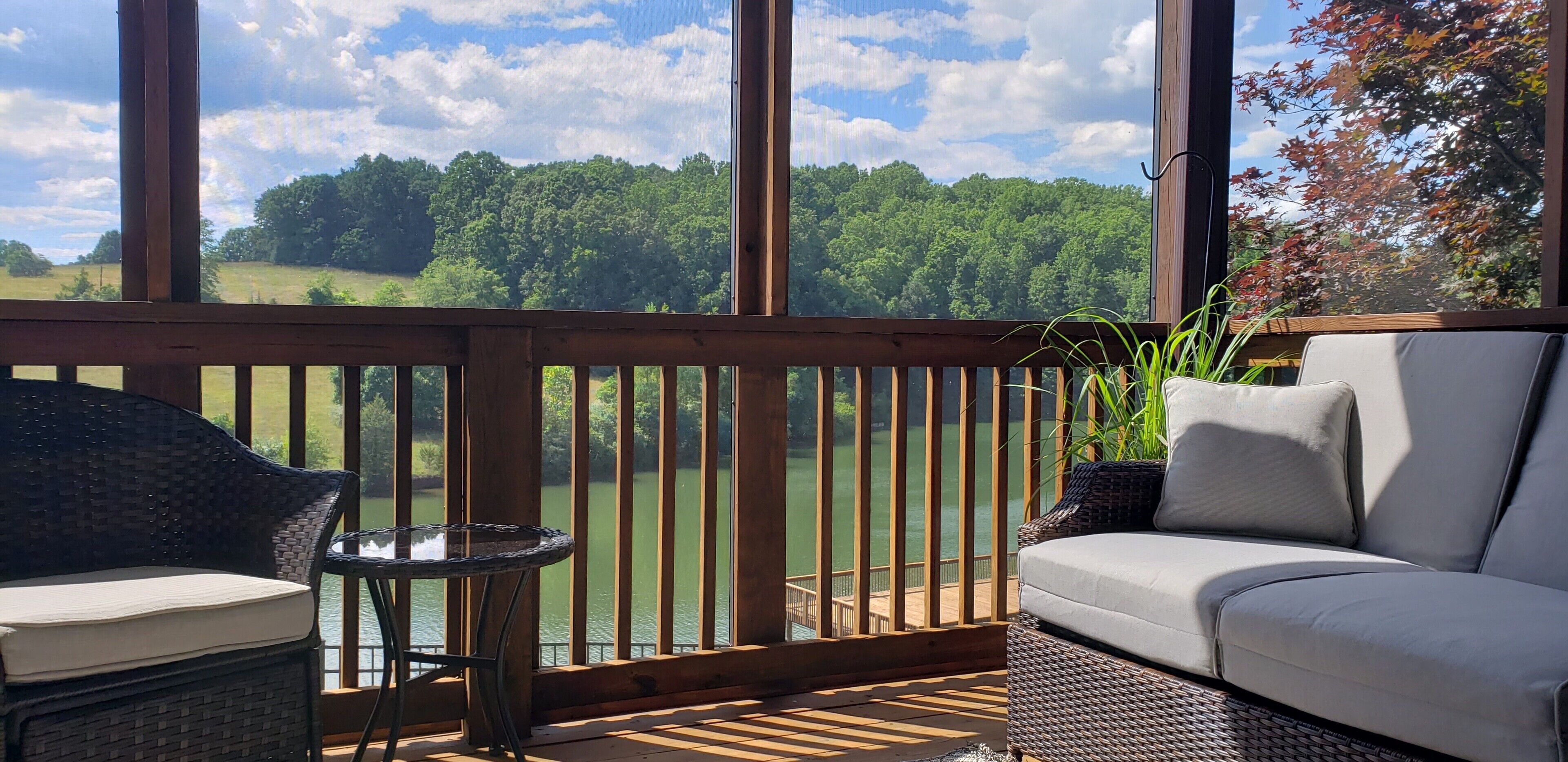 New Screened In Porch with Lighting and Ceiling Fan