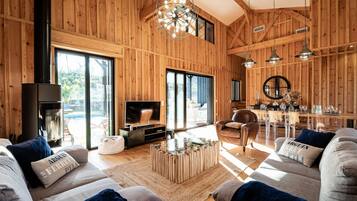 Smart TV, fireplace, ping pong, books