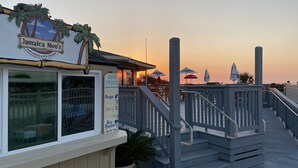 A restaurant named Jamaica Mon' with a sign indicating no ice cream and no alcohol. - Only 200 Steps to the Huge Oceanfront Pool (Hilton Head Island)