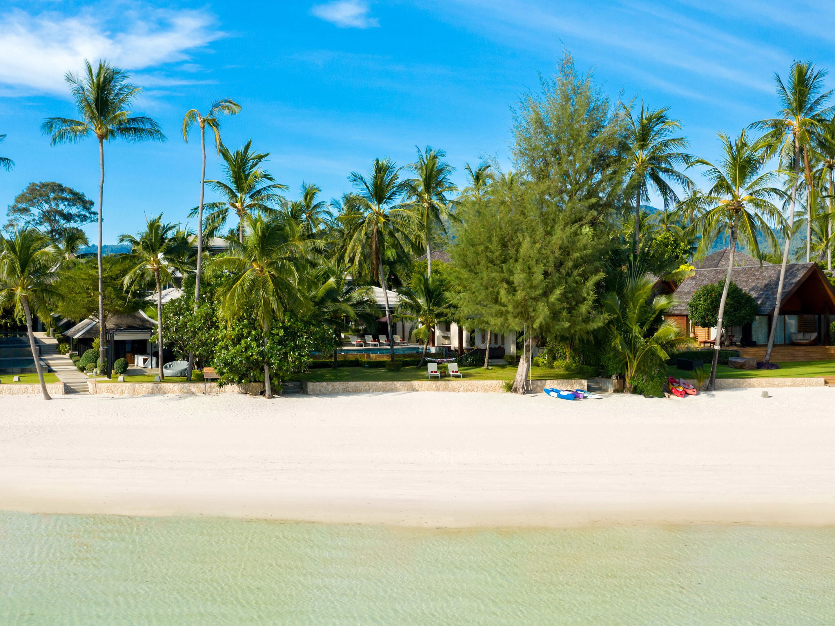 Private beach, white sand, beach massages