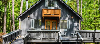 Stunning wooded view Chalet near our salt water pool!