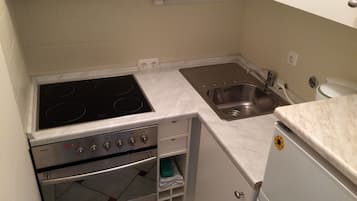 Studio, Meerdere bedden, balkon (incl. EUR 25 cleaning fee per stay) | Privékeuken | Een koelkast, een microgolfoven, een oven, een kookplaat