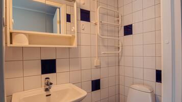 Studio | Bathroom | Shower, towels, soap, toilet paper